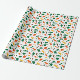 Papel De Presente Crianças Dinossauros 
