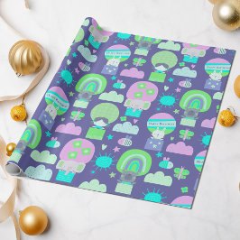 Papel De Presente Crianças Feliz Aniversário Animais Rosa Pecudos Fe