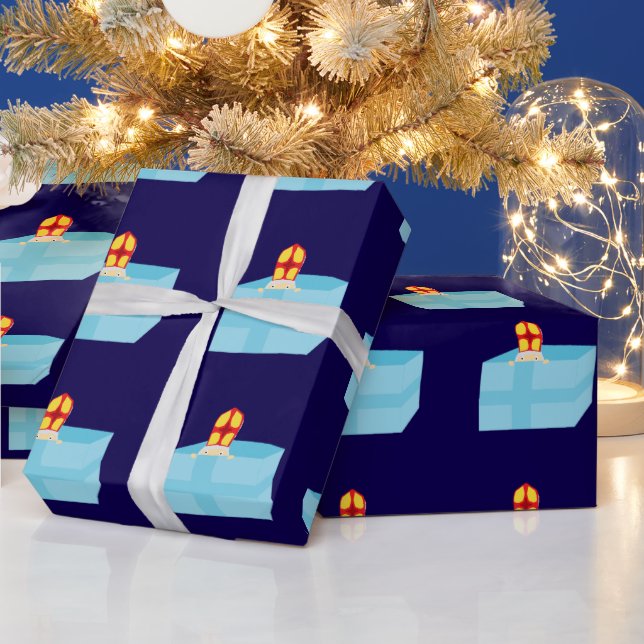 Papel De Presente Crianças Fofas Arte Fofo Divertido St. Nick Sinter (Feriados)