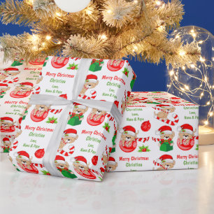 Papel De Presente Crianças Fofas de Natal Bonitas