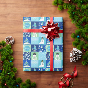 Papel De Presente Crianças Octopus Winter Sports Patch Personalizado