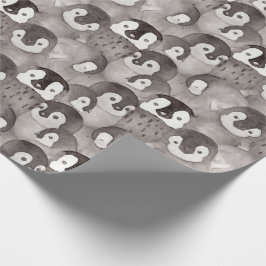Papel De Presente Crianças Pinguins Cute Baby