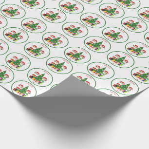 Papel De Presente Crianças Vestindo o Natal da máscara