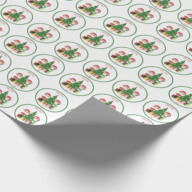 Papel De Presente Crianças Vestindo o Natal da máscara (Ponta)
