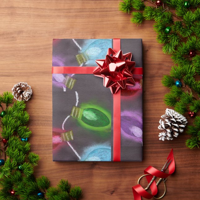 Papel De Presente CriançasArt para COC - Luzes de Natal Brilhantes (Presente de Natal)