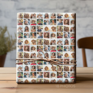 Papel De Presente Criar uma Colagem de Fotos Personalizada com 18 Fo