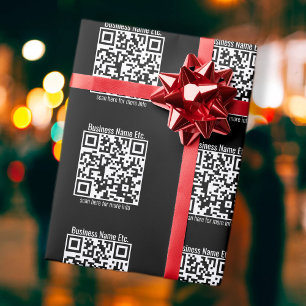 Papel De Presente Crie Instantaneamente Código QR de Padrão em Azule