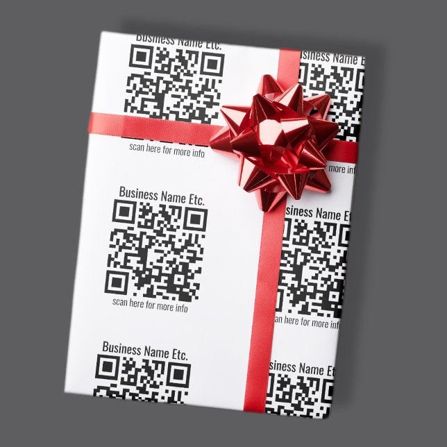Papel De Presente Crie Instantaneamente Código QR & Nome com Padrão  (Criador carregado)