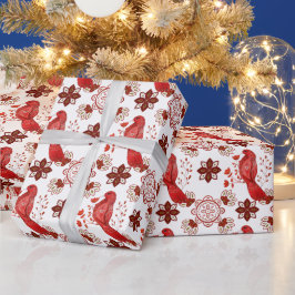 Papel De Presente Crie o seu próprio Cardeal Vermelho Nórdico