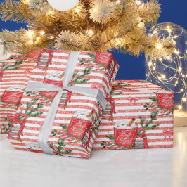 Papel De Presente Crie O Seu Próprio Frio Fora Das Estrias Vermelhas