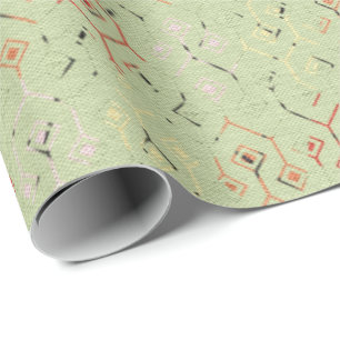 Papel De Presente Crie O Seu Próprio Padrão Geométrico Festivo