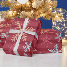 Papel De Presente Crie Os Seus Flocos De Neve Vermelhos