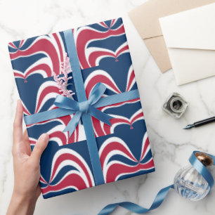 Papel De Presente Crie seu próprio azul vermelho e branco
