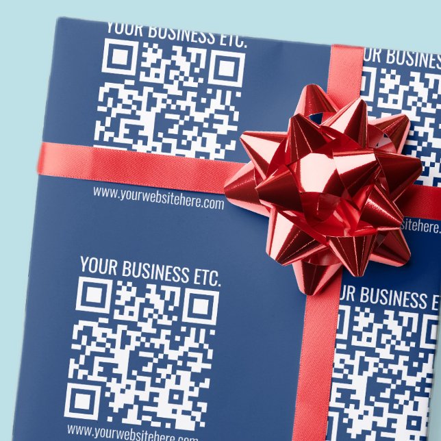 Papel De Presente Crie seu próprio código QR | Azul (Criador carregado)