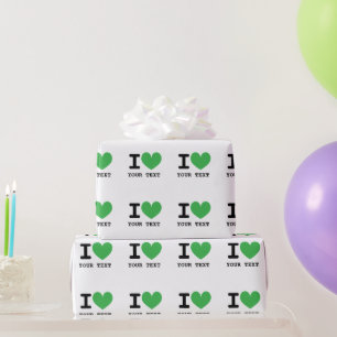 Papel De Presente Crie seu próprio I LOVE - I HEART personalizado