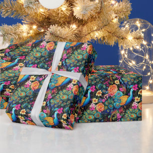 Papel De Presente Crie Seu Próprio Jardim de Pavão Tropical