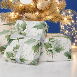 Papel De Presente Crie Seu Próprio Visco Branco Elegante