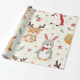 Papel De Presente Crie Seus Próprios Animais Amigos Kawaii de Invern