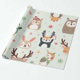 Papel De Presente Crie Seus Próprios Animais Amigos Kawaii Verdes