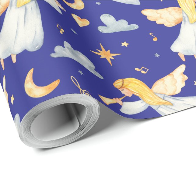 Papel De Presente Crie Seus Próprios Anjos Trombeteando com Escolha  (Ponta do rolo)