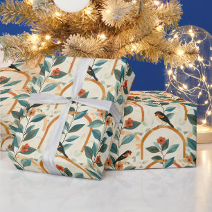 Papel De Presente Crie Seus Próprios Arcos de Treliça Boho Flores Pá