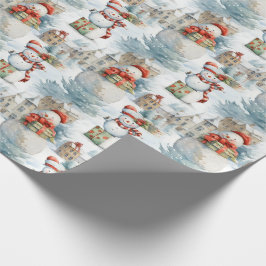 Papel De Presente Crie Seus Próprios Bonecos de Neve Invernais