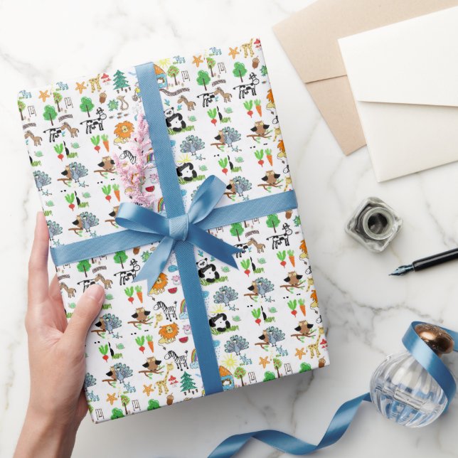 Papel De Presente Crie seus próprios desenhos infantis personalizado (Presentear)