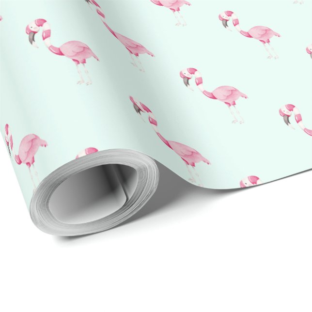 Papel De Presente Crie Seus Próprios Flamingoes De Mineração De Esco (Ponta do rolo)