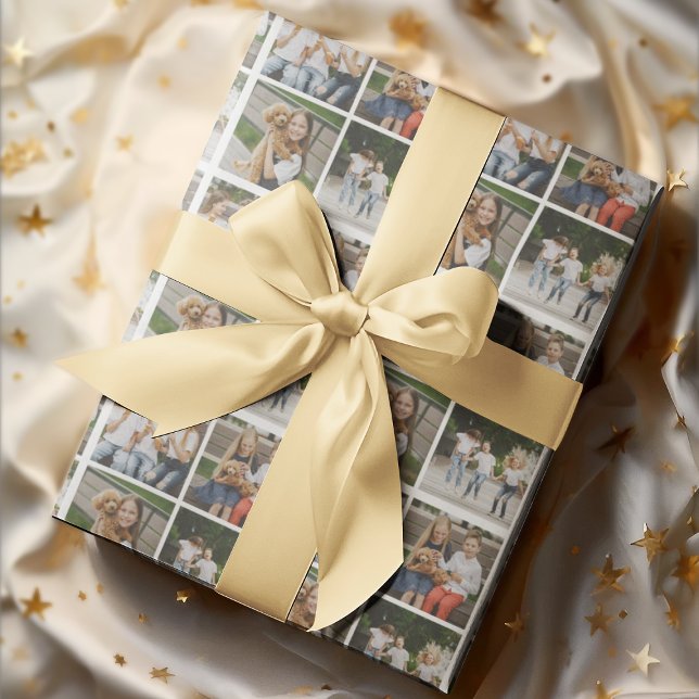 Papel De Presente Crie Sua Própria Grade de 4 Fotos Personalizada (Criador carregado)