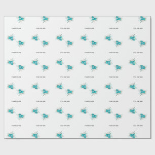 Papel De Presente Crie Sua Própria Rosa Azul Elegante