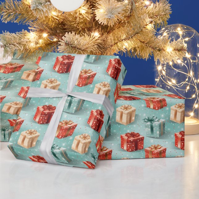 Papel De Presente Crie Suas Próprias Caixas de Presente Verde, Verme (Feriados)