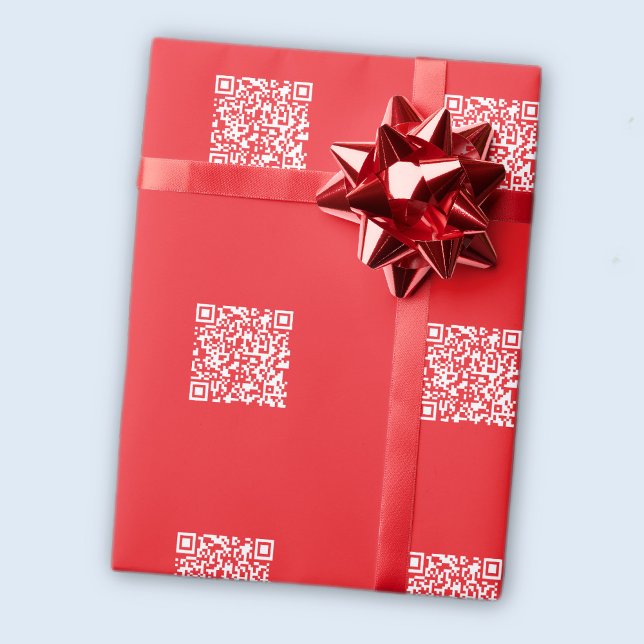 Papel De Presente Crie um código QR vermelho digitalizável (editável (Criador carregado)