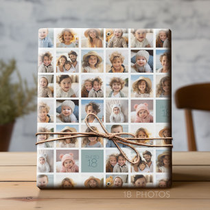 Papel De Presente Crie uma Colagem de Fotos Personalizada com 18 Fot