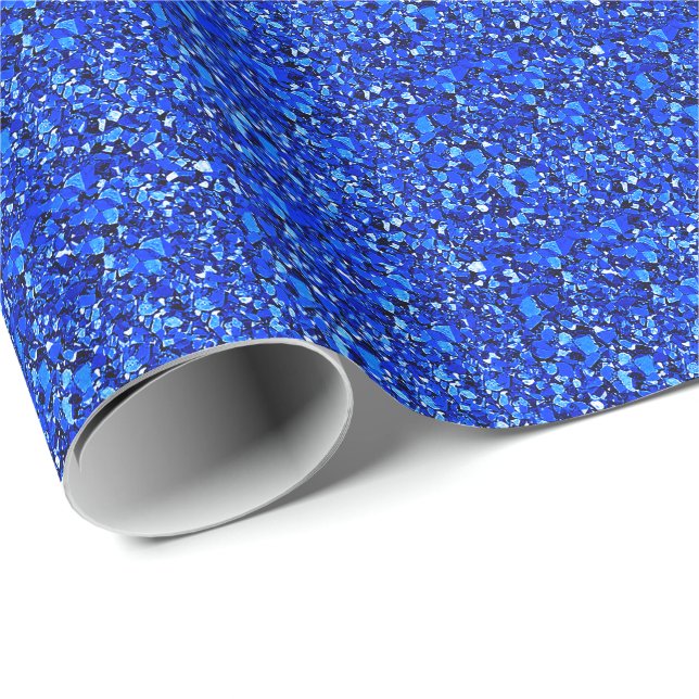 Papel De Presente Cristal de Druzy - azul cobalto (Ponta do rolo)