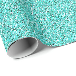 Papel De Presente Cristal de Druzy - azul de água-marinha