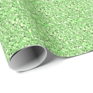 Papel De Presente Cristal de Druzy - verde do peridot