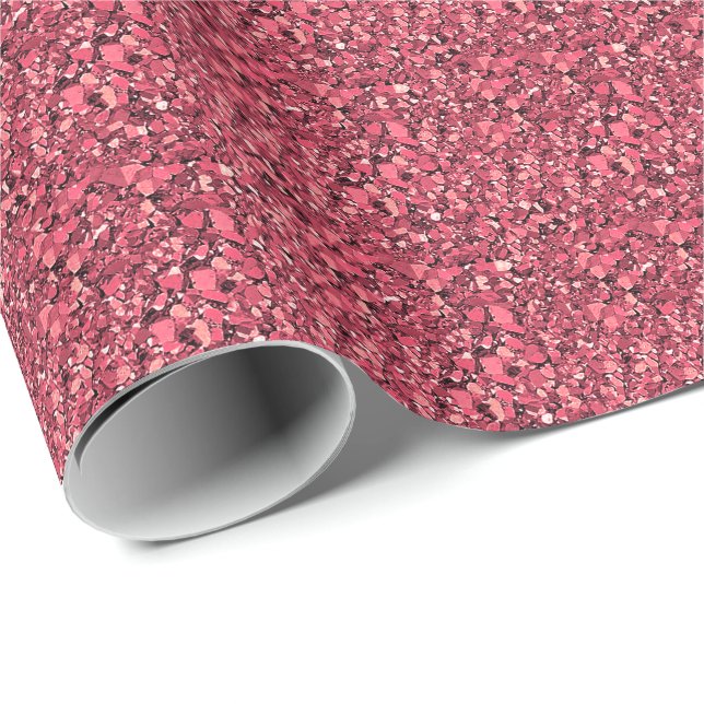 Papel De Presente Cristal de Druzy - vermelho da grandada (Ponta do rolo)