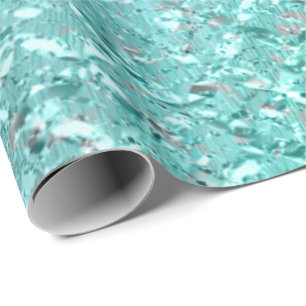 Papel De Presente Cristal de Vidro de Cinzas de Turquesa Oceânica A
