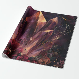 Papel De Presente Cristal Floral da Galáxia Âmice Mística Arte (8)