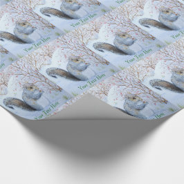 Papel De Presente Cristmas da vida selvagem do esquilo da cinza