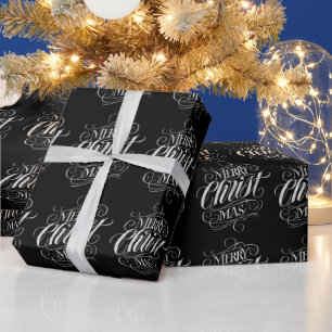 Papel De Presente Cristo Cristão Feliz Caligrafia de Natal
