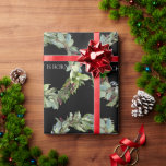 Papel De Presente Cristo é Nascer Black Christmas Wreath<br><div class="desc">Cristo é papel de embrulho preto de coroa de Natal nascer.</div>