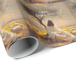 Papel De Presente Cristo Ressuscitou Vintage Páscoa Cristão Religios