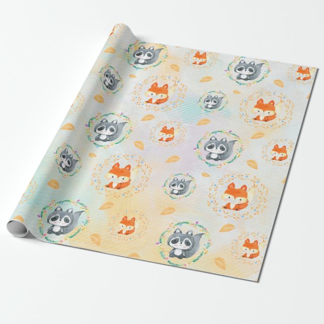 Papel De Presente Critério de Aquarela Adorável (Desenrolado)
