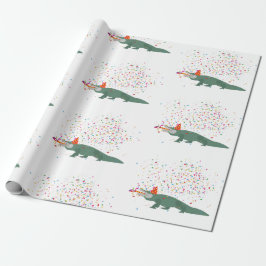 Papel De Presente Crocodilo de Alligador - Animais com Festa