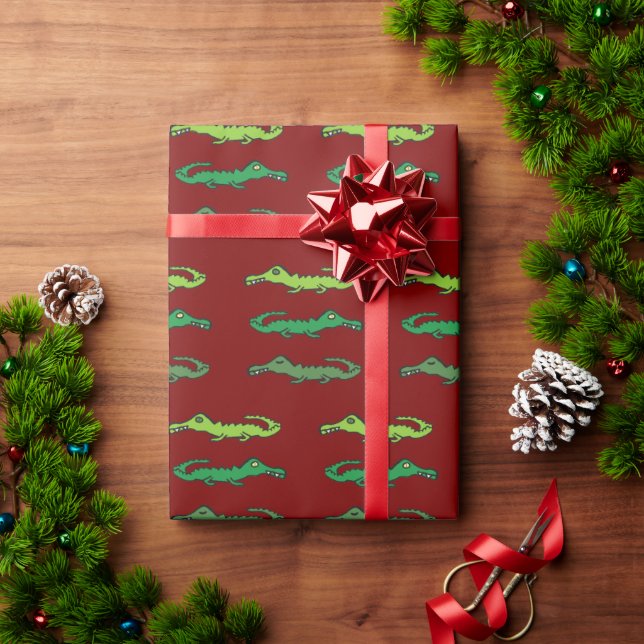 Papel De Presente Crocodilos e Jacarés (Presente de Natal)