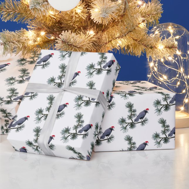 Papel De Presente Crow Pine Holiday Wrapping Paper (Feriados)