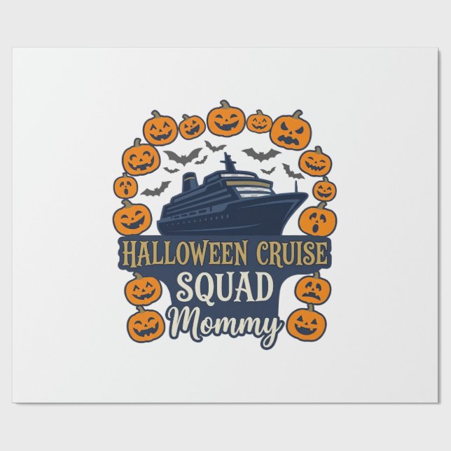 Papel De Presente Cruzeiro de Halloween Equipe Mamãe Navio Abóboras  (Aberto)