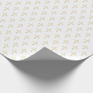 Papel De Presente Cruzes cristãs Dourados no branco