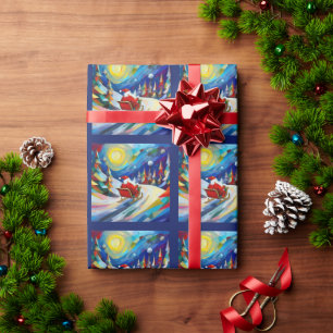 Papel De Presente Cubismo Natal Férias de Natal 